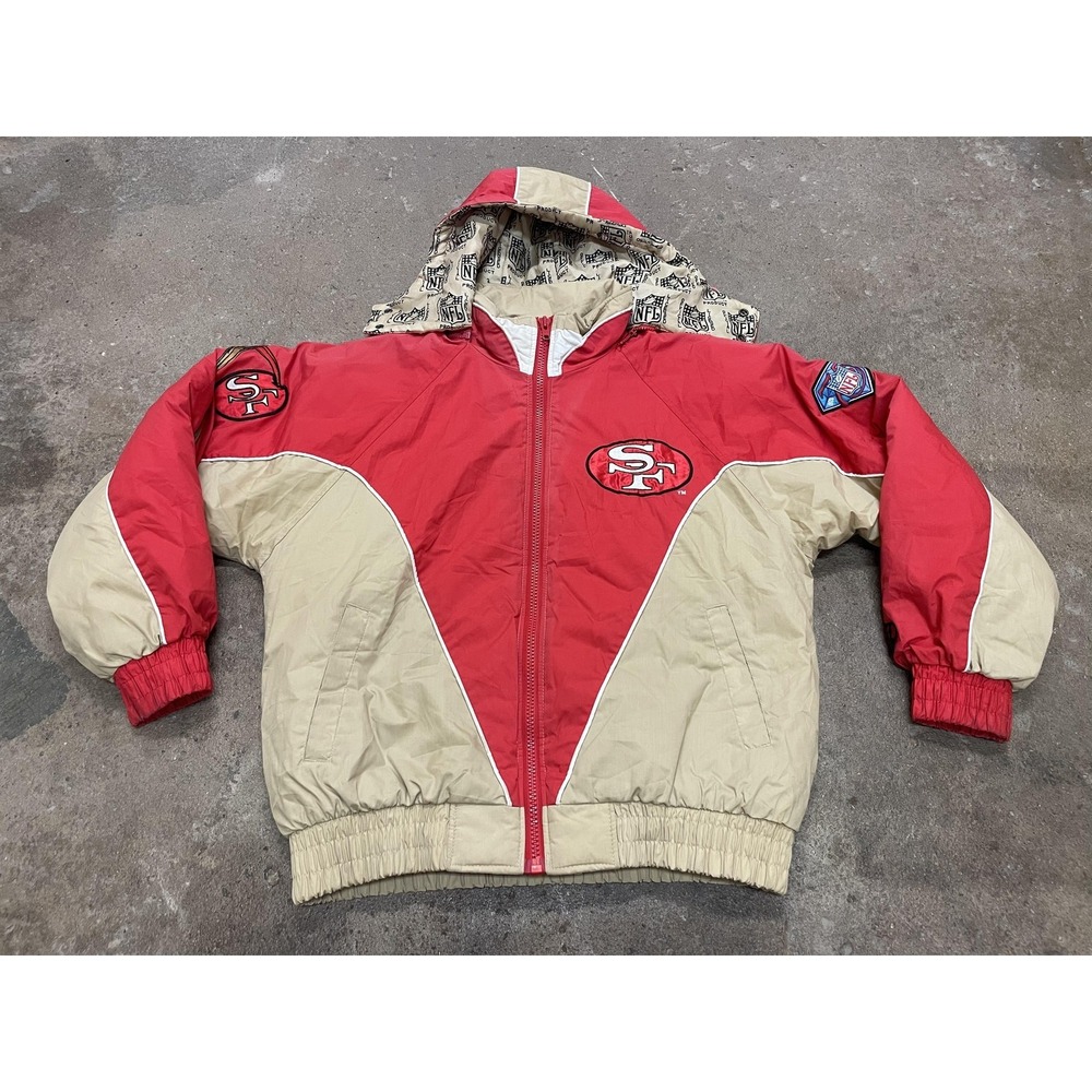 Vintage San‎ Francisco 49ers Jacket Mens Medium Red NFL Football Pro Player 90s